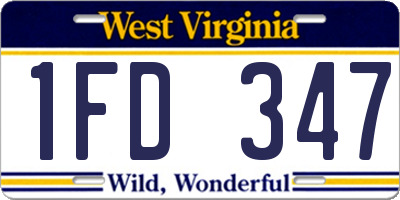 WV license plate 1FD347