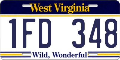 WV license plate 1FD348