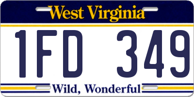 WV license plate 1FD349