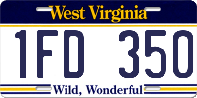 WV license plate 1FD350