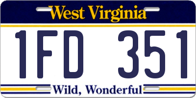 WV license plate 1FD351