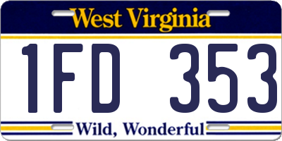 WV license plate 1FD353