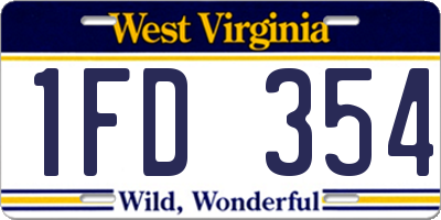 WV license plate 1FD354