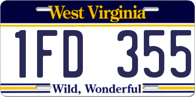 WV license plate 1FD355