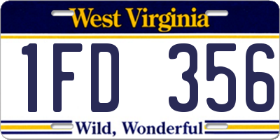 WV license plate 1FD356