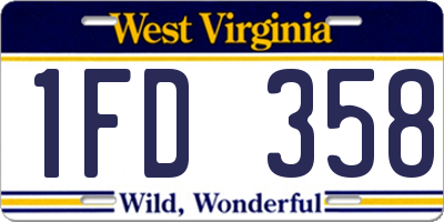 WV license plate 1FD358