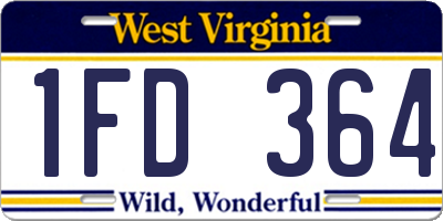 WV license plate 1FD364