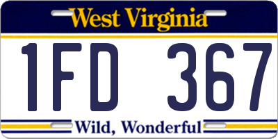 WV license plate 1FD367