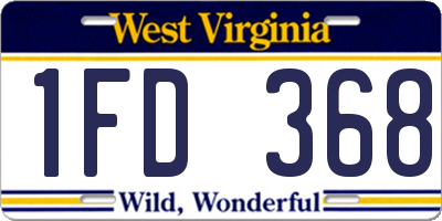 WV license plate 1FD368