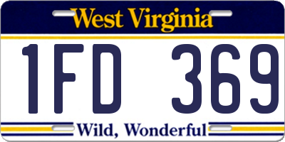WV license plate 1FD369