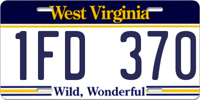 WV license plate 1FD370