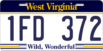 WV license plate 1FD372