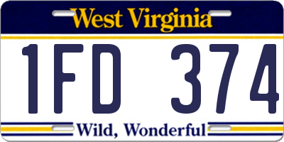 WV license plate 1FD374