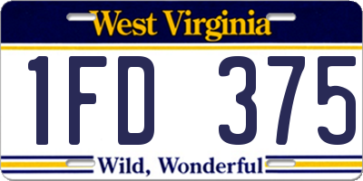 WV license plate 1FD375
