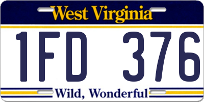 WV license plate 1FD376