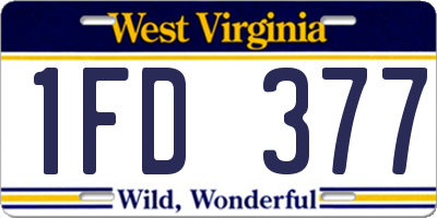WV license plate 1FD377