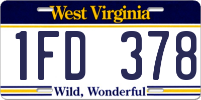 WV license plate 1FD378