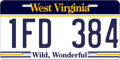 WV license plate 1FD384