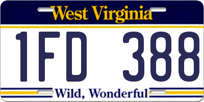WV license plate 1FD388
