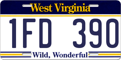 WV license plate 1FD390