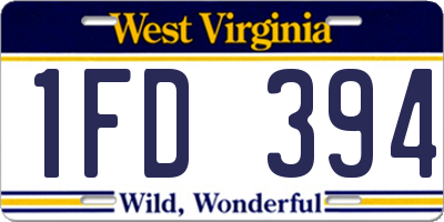 WV license plate 1FD394
