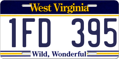 WV license plate 1FD395