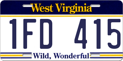 WV license plate 1FD415