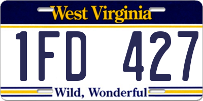 WV license plate 1FD427