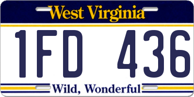WV license plate 1FD436