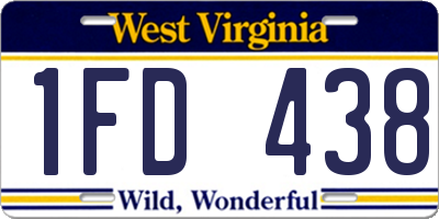 WV license plate 1FD438