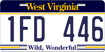WV license plate 1FD446
