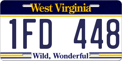 WV license plate 1FD448