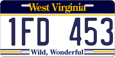 WV license plate 1FD453