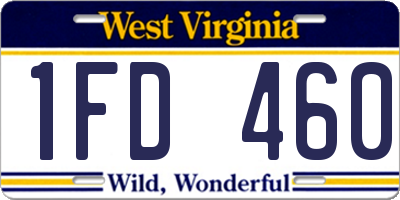 WV license plate 1FD460