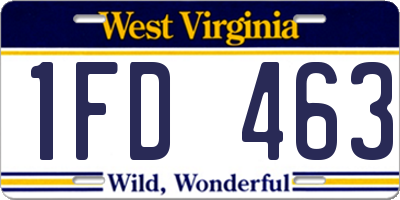 WV license plate 1FD463