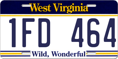 WV license plate 1FD464