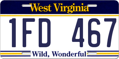 WV license plate 1FD467
