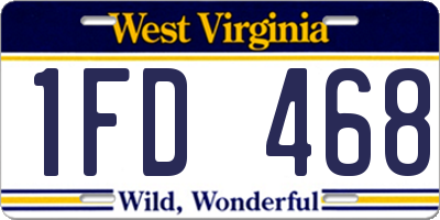 WV license plate 1FD468