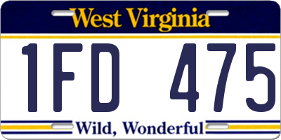 WV license plate 1FD475