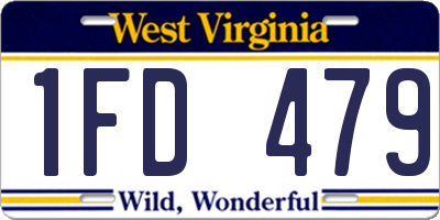 WV license plate 1FD479