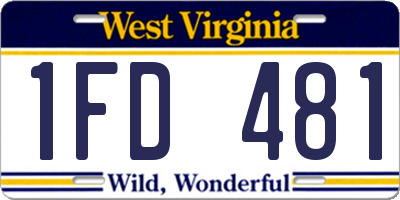 WV license plate 1FD481