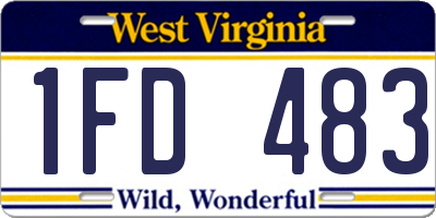 WV license plate 1FD483