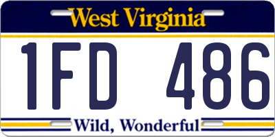 WV license plate 1FD486