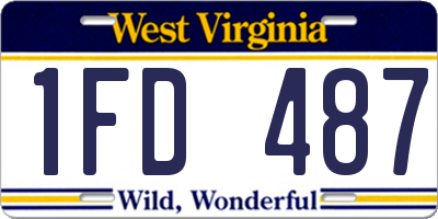 WV license plate 1FD487