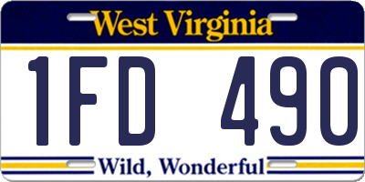 WV license plate 1FD490
