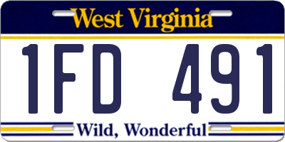 WV license plate 1FD491