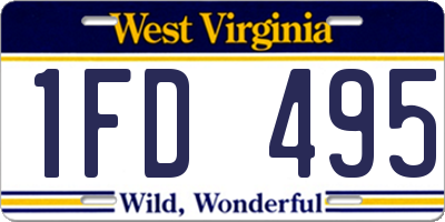 WV license plate 1FD495