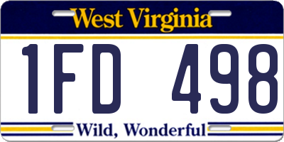 WV license plate 1FD498