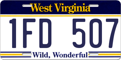 WV license plate 1FD507