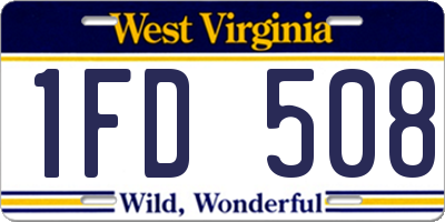 WV license plate 1FD508